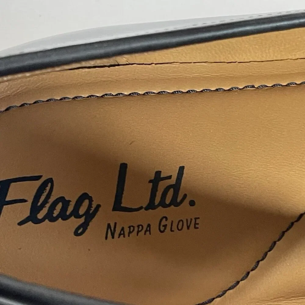 Flag Ltd. NOBLE Men's Bit Loafers Black Leather Nappa Glove Size 13 M Brazil Box